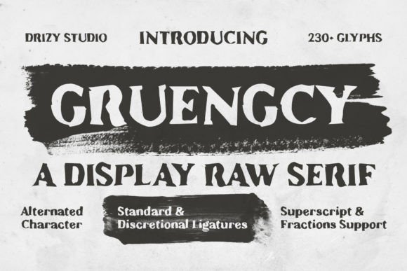 Gruengcy – A Display Font with Artistic Edge